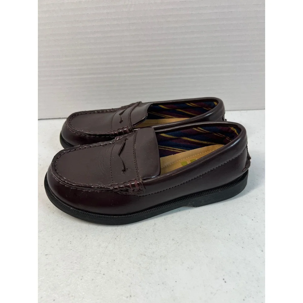 Sperry Kids Plushwave Penny Loafers Burgundy Dress Shoes Size 12.5M STK263476